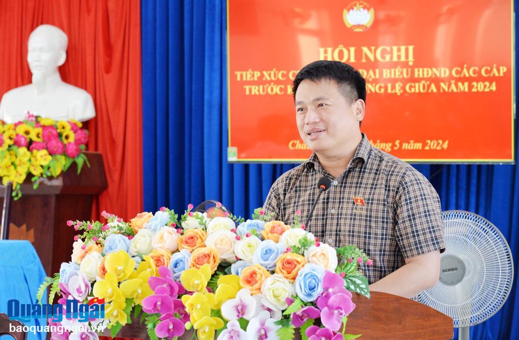 Phó Bí thư Thường trực Tỉnh ủy Đặng Ngọc Huy tiếp xúc cử tri thị trấn Châu Ổ