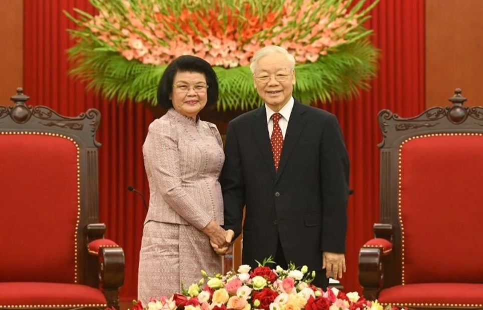 Tổng Bí thư Nguyễn Phú Trọng tiếp Chủ tịch Quốc hội Campuchia Samdech Khuon Sudary