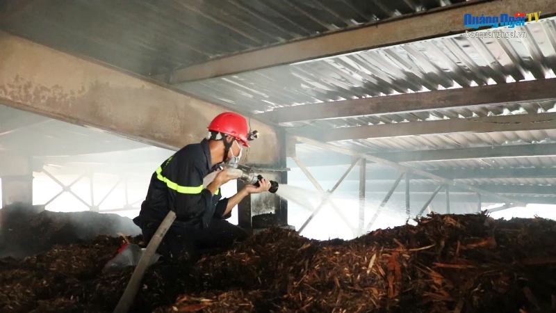 Video: Cháy nhà xưởng chứa bã cây của Công ty cổ phần Đường Quảng Ngãi