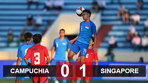 Kết quả U23 Campuchia 0-1 U23 Singapore: Singapore lên nhì bảng