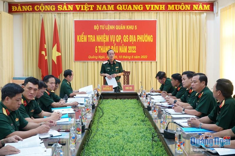 Quân khu 5 kiểm tra kết quả thực hiện nhiệm vụ quốc phòng - quân sự địa phương tại Quảng Ngãi