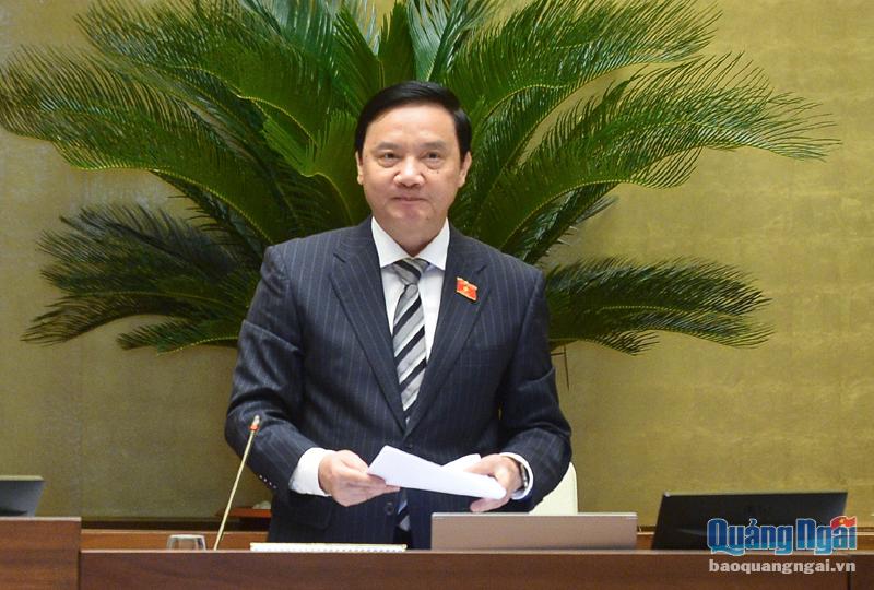 Phó Chủ tịch Quốc hội Nguyễn Khắc Định kết luận phiên thảo luận. ẢNH: QUỐC HỘI