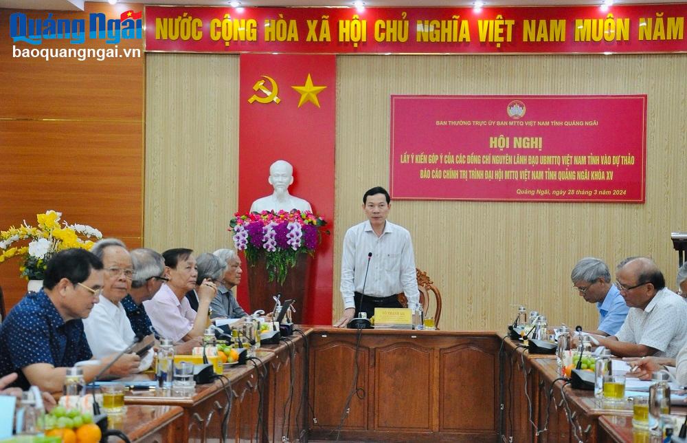 Góp ý dự thảo Báo cáo chính trị Đại hội đại biểu MTTQ Việt Nam tỉnh