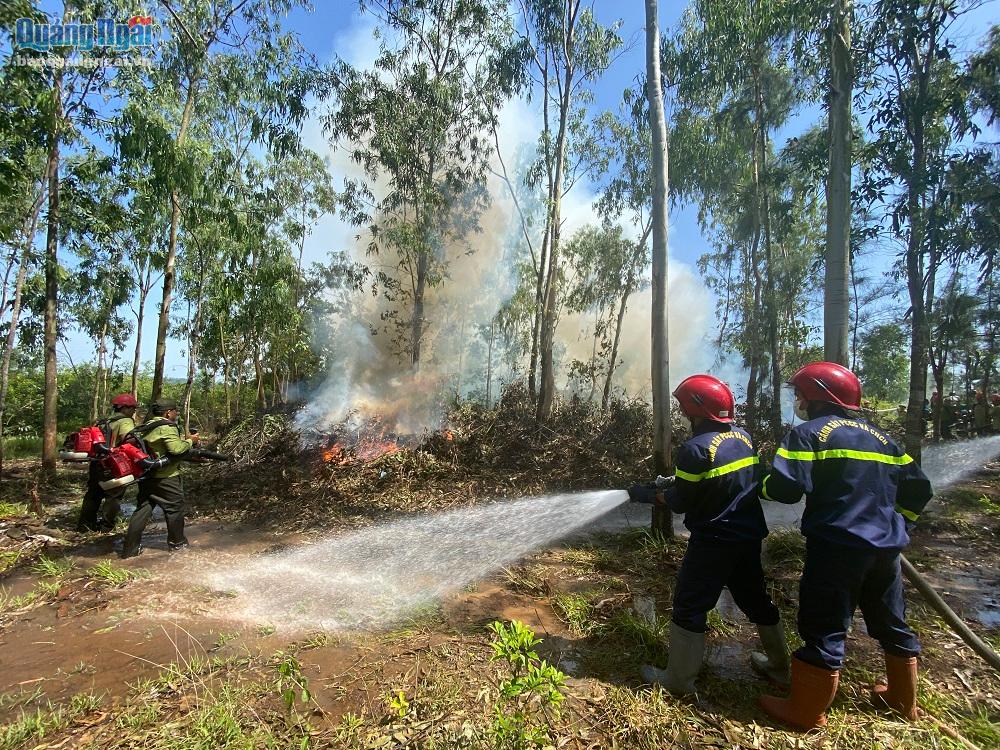 Diễn tập phòng cháy, chữa cháy rừng tại xã Tịnh Hòa